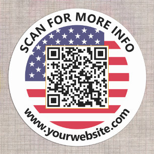 Modern United States QR Code Sticker American Flag