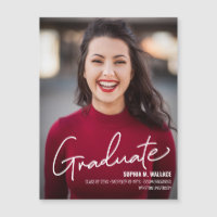 Modern University Graduate with Photo Announcement