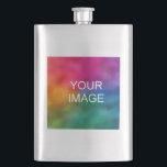 Modern Upload Photo Image Or Logo Best Dad Hip Flask<br><div class="desc">Custom Upload Photo Picture Image Or Business Company Corporate Here Trendy Modern Elegant Best Template Classic Flask.</div>