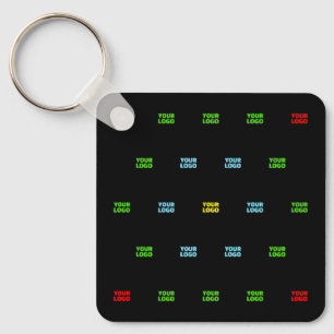 Modern Uploaded Logo or Image Pattern Template  Key Ring