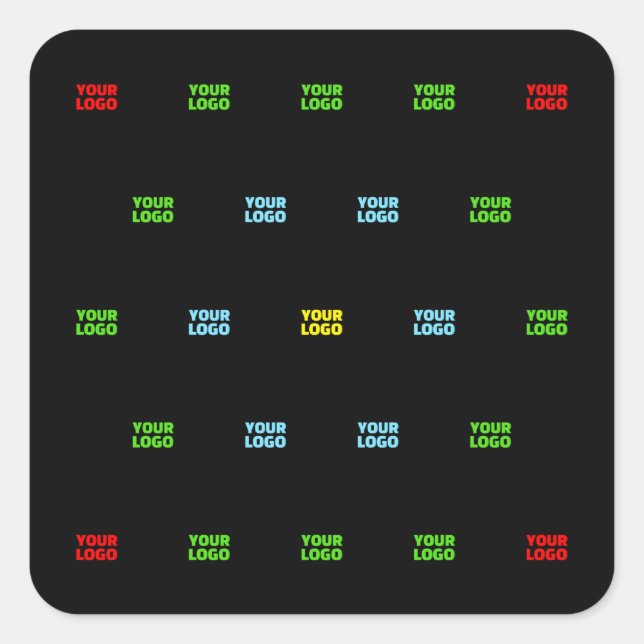 Modern Uploaded Logo or Image Pattern Template  Square Sticker (Front)
