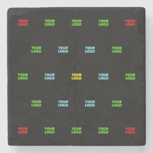 Modern Uploaded Logo or Image Pattern Template  Stone Coaster