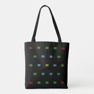 Modern Uploaded Logo or Image Pattern Template Tote Bag