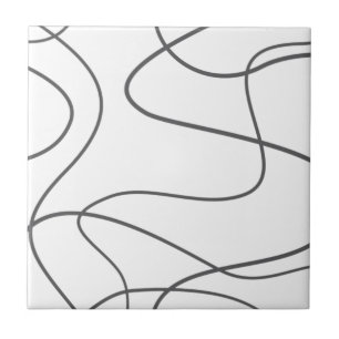Modern, urban, abstract pattern. Curvy, wavy lines Ceramic Tile