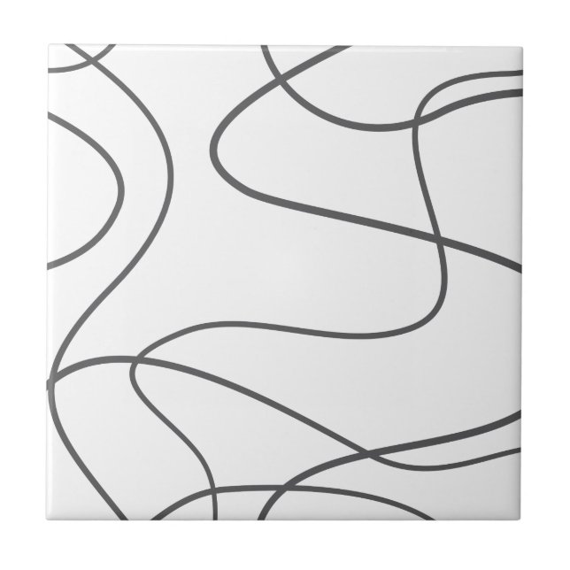 Modern, urban, abstract pattern. Curvy, wavy lines Ceramic Tile (Front)