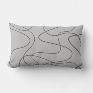 Modern, urban, abstract pattern. Curvy, wavy lines Lumbar Cushion