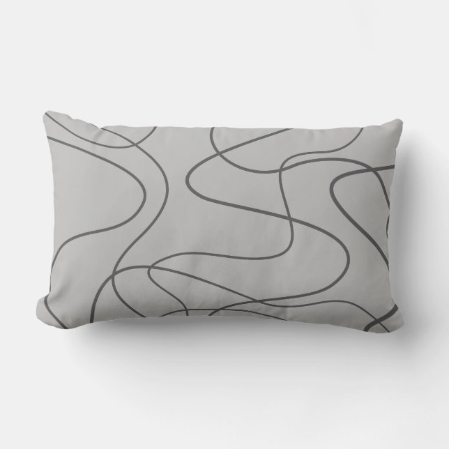 Modern, urban, abstract pattern. Curvy, wavy lines Lumbar Cushion (Front)