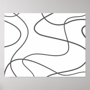 Modern, urban, abstract pattern. Curvy, wavy lines Poster
