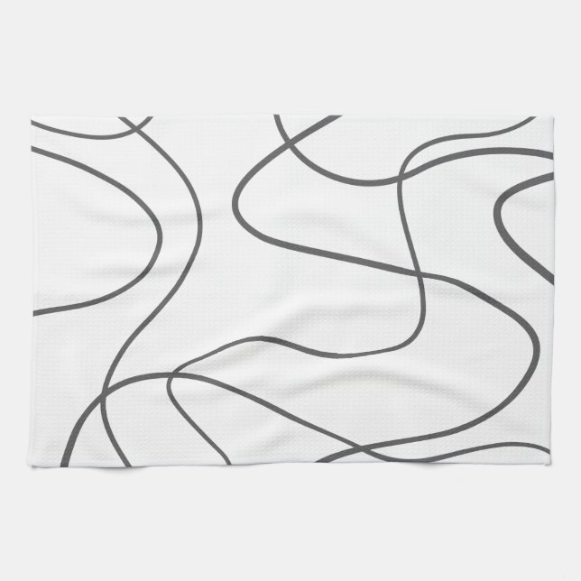 Modern, urban, abstract pattern. Curvy, wavy lines Tea Towel (Horizontal)