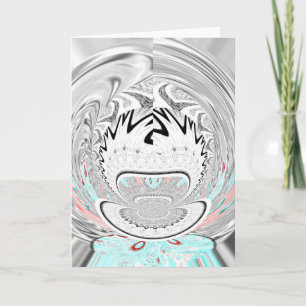 Modern Urban Ash Grey Flora Abstract Pattern Art  Card