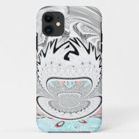 Modern Urban Ash Grey Flora Abstract Pattern Art 