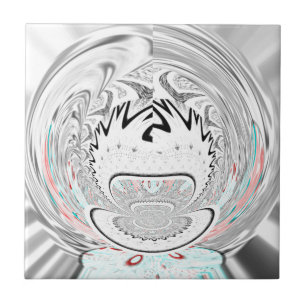 Modern Urban Ash Grey Flora Abstract Pattern Art  Ceramic Tile