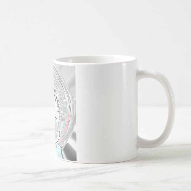 Modern Urban Ash Grey Flora Abstract Pattern Art  Coffee Mug (Right)