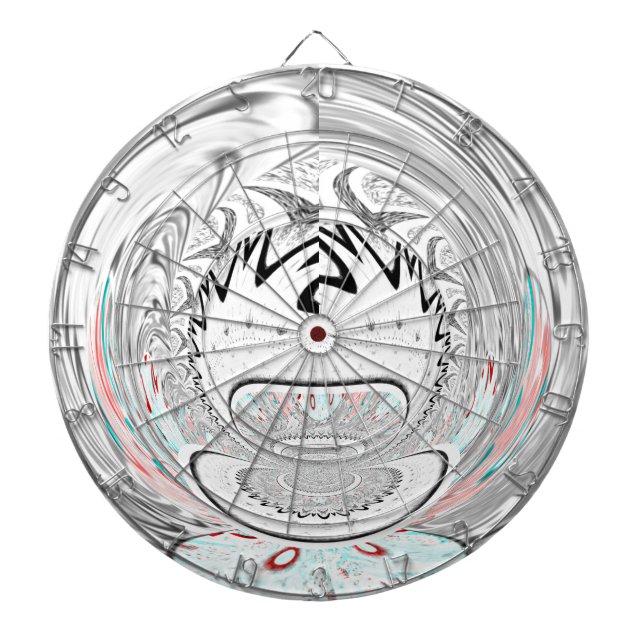 Modern Urban Ash Grey Flora Abstract Pattern Art  Dartboard (Front)