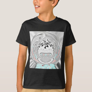 Modern Urban Ash Grey Flora Abstract Pattern Art T-Shirt