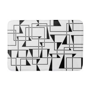 Modern, urban, bold, cool geometric pattern art bath mat