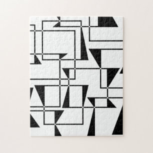 Modern, urban, bold, cool geometric pattern art jigsaw puzzle