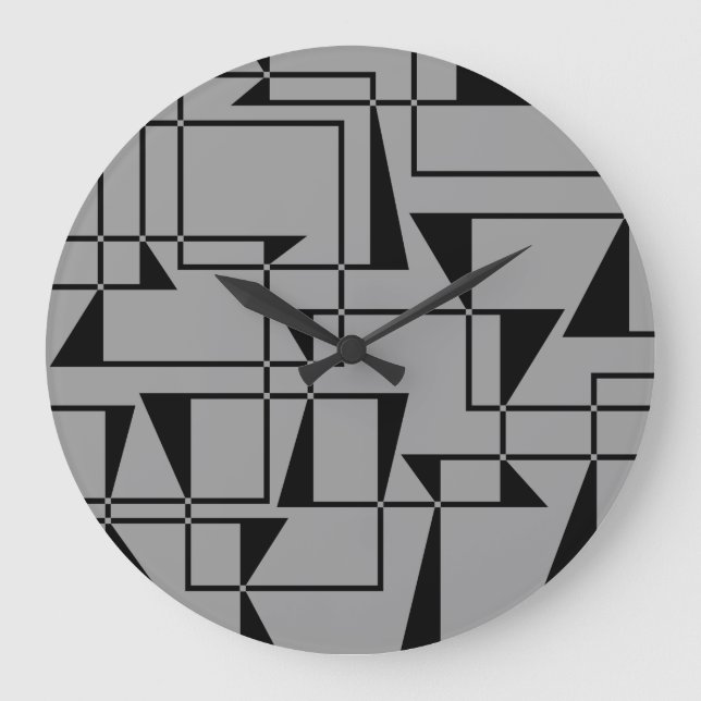 Modern, urban, bold, cool geometric pattern art large clock (Front)
