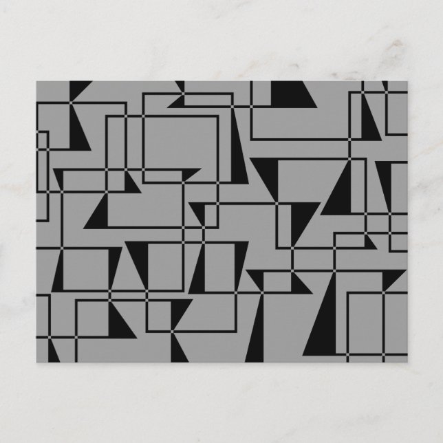 Modern, urban, bold, cool geometric pattern art postcard (Front)