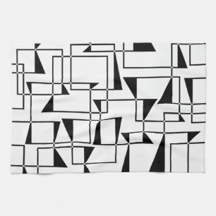 Modern, urban, bold, cool geometric pattern art tea towel
