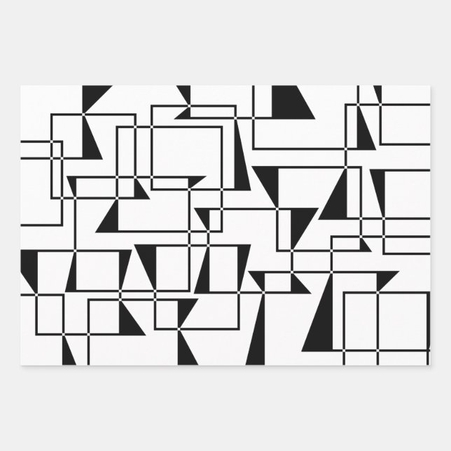 Modern, urban, bold, cool geometric pattern art wrapping paper sheet (Front)