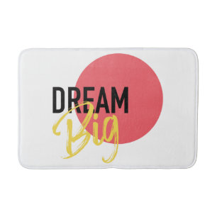 Modern, urban, bold, vibrant design of Dream Big Bath Mat
