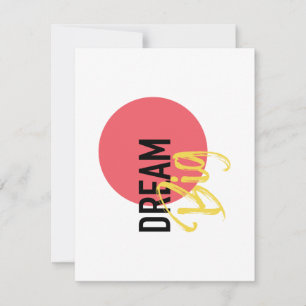 Modern, urban, bold, vibrant design of Dream Big Card