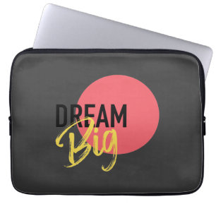 Modern, urban, bold, vibrant design of Dream Big Laptop Sleeve