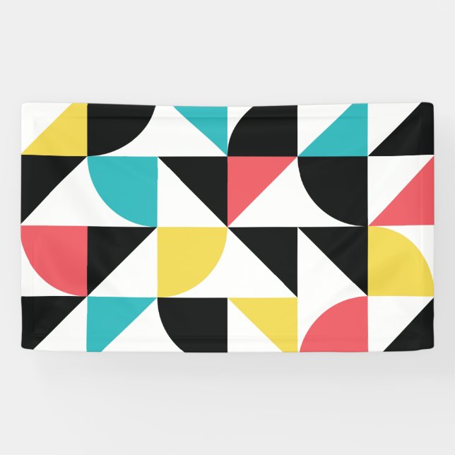 Modern, urban, colourful, fun geometric pattern banner (Horizontal)