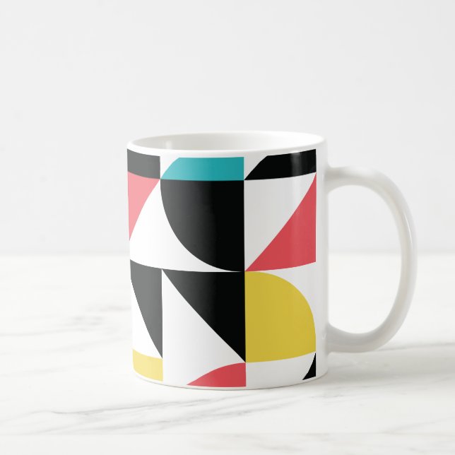 Modern, urban, colourful, fun geometric pattern coffee mug (Right)