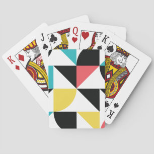 Modern, urban, colourful, fun geometric pattern playing cards