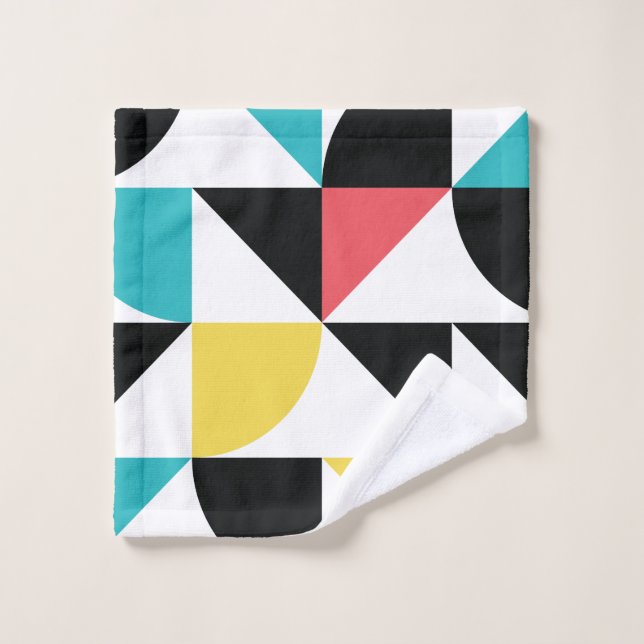 Modern, urban, colourful, fun geometric pattern wash cloth (Wash Cloth)