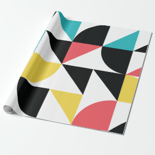Modern, urban, colourful, fun geometric pattern wrapping paper