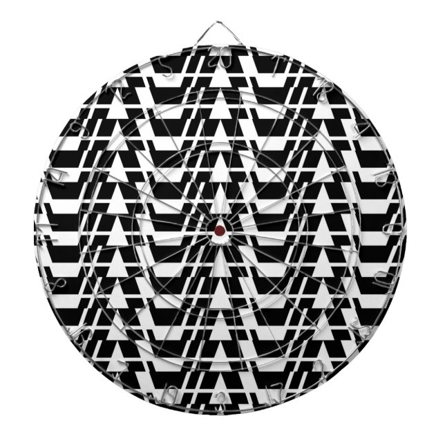 Modern, urban, cool, bold trendy geometric pattern dartboard (Front)