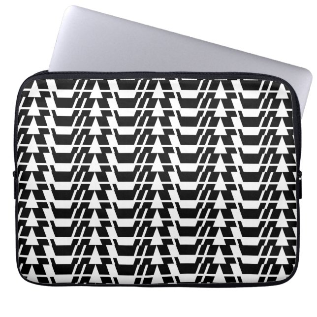 Modern, urban, cool, bold trendy geometric pattern laptop sleeve (Front)