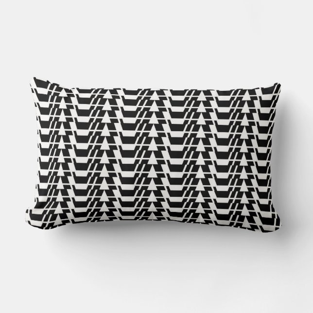 Modern, urban, cool, bold trendy geometric pattern lumbar cushion (Front)