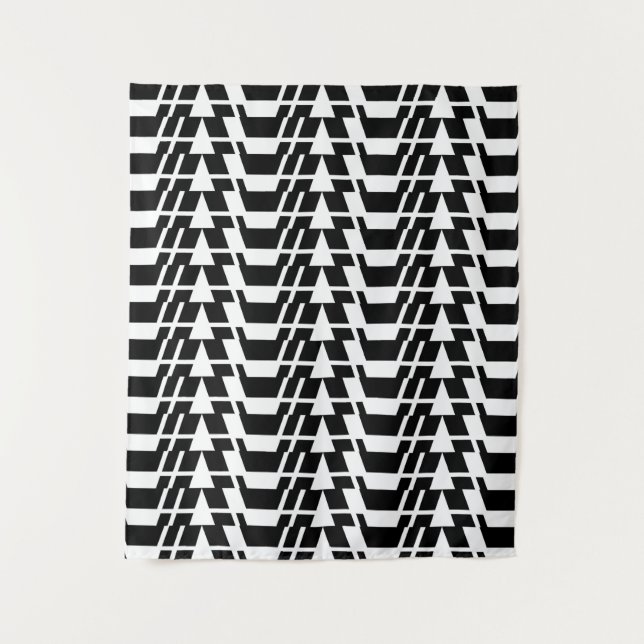 Modern, urban, cool, bold trendy geometric pattern tapestry (Front)