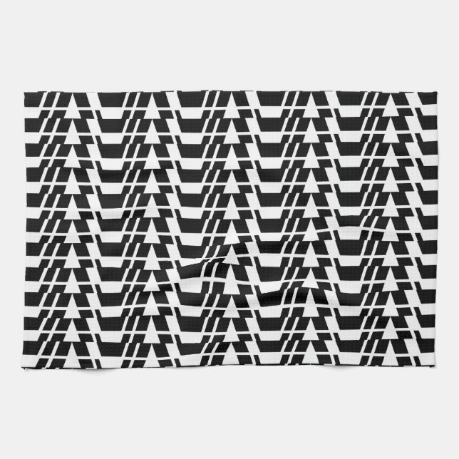 Modern, urban, cool, bold trendy geometric pattern tea towel (Horizontal)