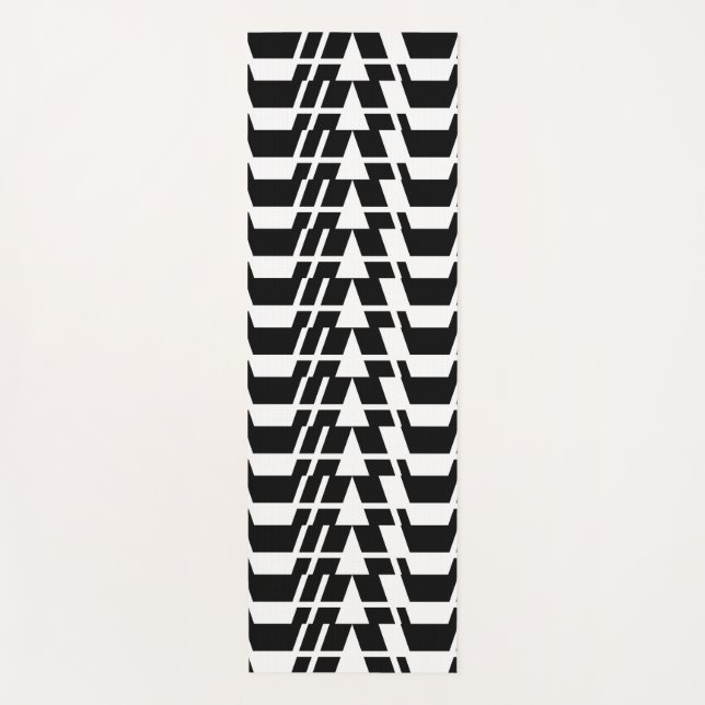 Modern, urban, cool, bold trendy geometric pattern yoga mat (Front)