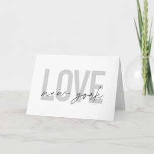 Modern, urban, cool simple design of Love New York Card