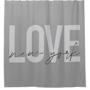 Modern, urban, cool simple design of Love New York Shower Curtain