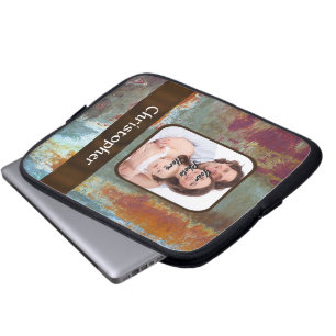 Modern urban distressed grunge laptop sleeve