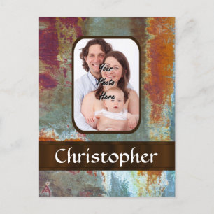 Modern urban distressed grunge postcard