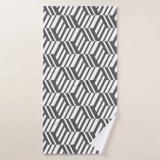 Modern, urban, dynamic bold geometric cube pattern bath towel (Bath Towel)