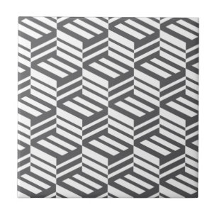 Modern, urban, dynamic bold geometric cube pattern ceramic tile
