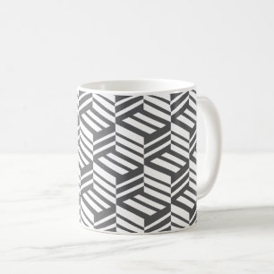 Modern, urban, dynamic bold geometric cube pattern coffee mug