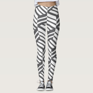 Modern, urban, dynamic bold geometric cube pattern leggings