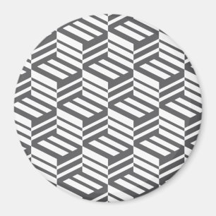 Modern, urban, dynamic bold geometric cube pattern magnet