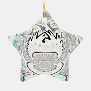 Modern urban flora pattern ceramic ornament