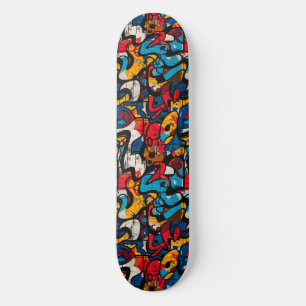 Modern Urban Graffiti Grunge Pattern Skateboard